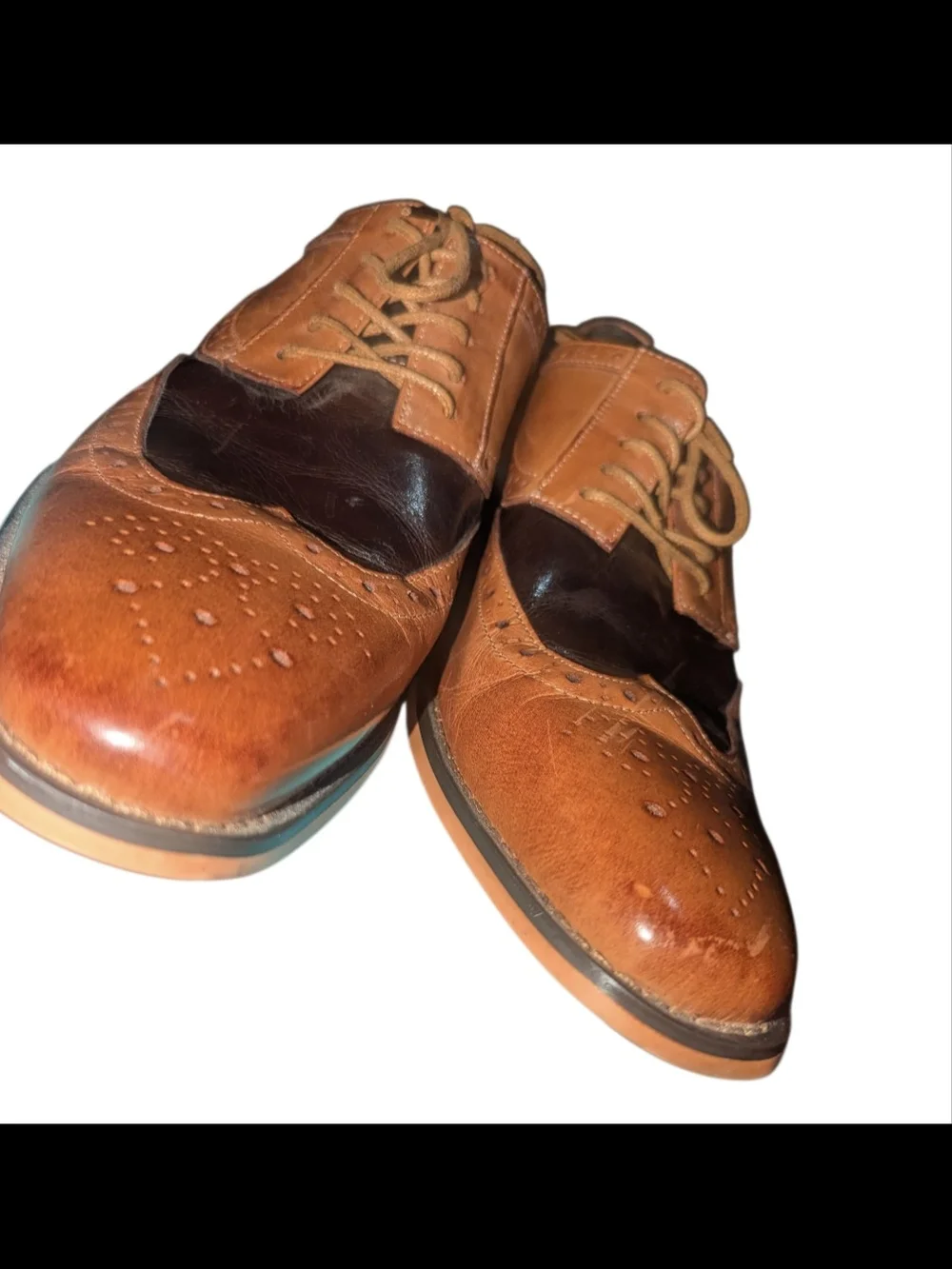 Adams Two-Tone Brown Brogue Oxfords